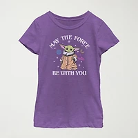 Little & Big Kid Girls Crew Neck Short Sleeve Slim Fit Star Wars Graphic T-Shirt