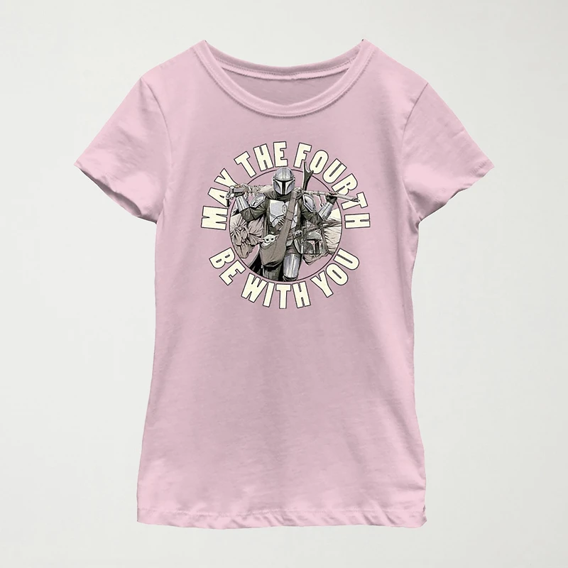 Little & Big Kid Girls Crew Neck Short Sleeve Slim Fit Star Wars Graphic T-Shirt