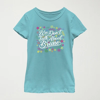 Disney Encanto Little & Big Kid Girls Crew Neck Short Sleeve Slim Fit Graphic T-Shirt