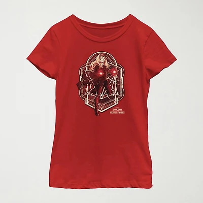 Little & Big Kid Girls Crew Neck Short Sleeve Slim Fit Doctor Strange Marvel Graphic T-Shirt