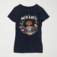 Disney Encanto Little & Big Kid Girls Crew Neck Short Sleeve Slim Fit Graphic T-Shirt
