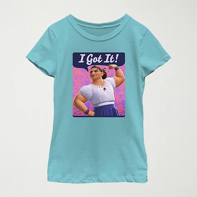Disney Encanto Little & Big Kid Girls Crew Neck Short Sleeve Slim Fit Graphic T-Shirt