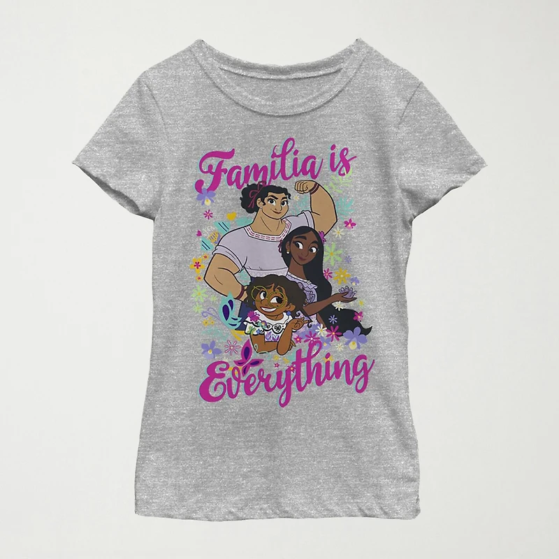 Disney Encanto Little & Big Kid Girls Crew Neck Short Sleeve Slim Fit Graphic T-Shirt