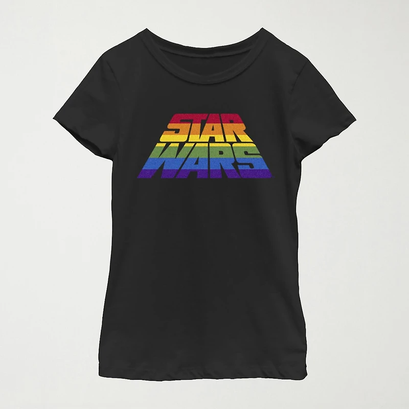 Little & Big Kid Girls Crew Neck Short Sleeve Slim Fit Star Wars Graphic T-Shirt
