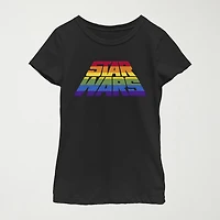 Little & Big Kid Girls Crew Neck Short Sleeve Slim Fit Star Wars Graphic T-Shirt