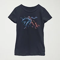 Little & Big Kid Girls Crew Neck Short Sleeve Slim Fit Batman Graphic T-Shirt