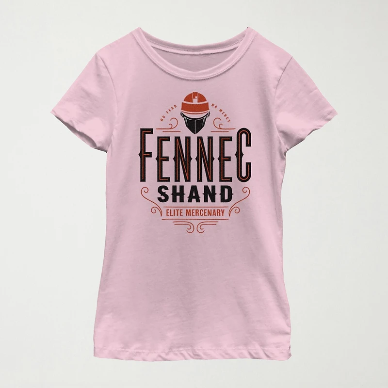 Fennec Shand Little & Big Kid Girls Crew Neck Short Sleeve Slim Fit Star Wars Graphic T-Shirt
