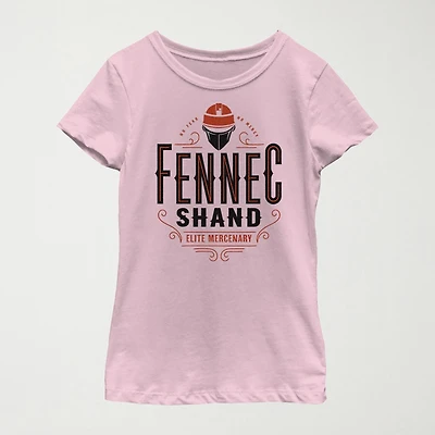 Fennec Shand Little & Big Kid Girls Crew Neck Short Sleeve Slim Fit Star Wars Graphic T-Shirt