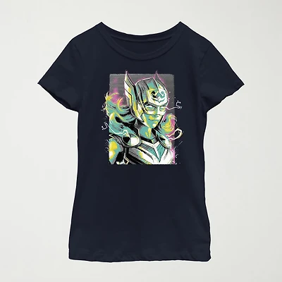 Little & Big Kid Girls Crew Neck Short Sleeve Regular Fit Thor Graphic T-Shirt