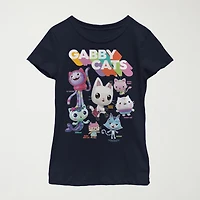 Little & Big Kid Girls Crew Neck Short Sleeve Regular Fit Gabby's Dollhouse Graphic T-Shirt