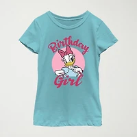 Disney Little & Big Kid Girls Crew Neck Short Sleeve Regular Fit Mickey and Friends Graphic T-Shirt