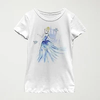 Disney Little & Big Kid Girls Crew Neck Short Sleeve Regular Fit Cinderella Graphic T-Shirt