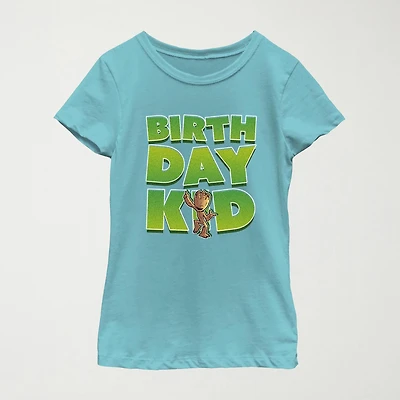 Little & Big Kid Girls Crew Neck Short Sleeve Regular Fit Guardians of the Galaxy Graphic T-Shirt