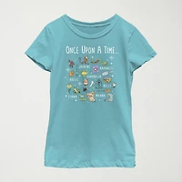 Disney Little & Big Kid Girls Crew Neck Short Sleeve Regular Fit Princess Graphic T-Shirt