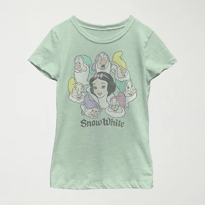 Disney Little & Big Kid Girls Crew Neck Short Sleeve Regular Fit Snow White Graphic T-Shirt