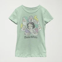 Disney Little & Big Kid Girls Crew Neck Short Sleeve Regular Fit Snow White Graphic T-Shirt