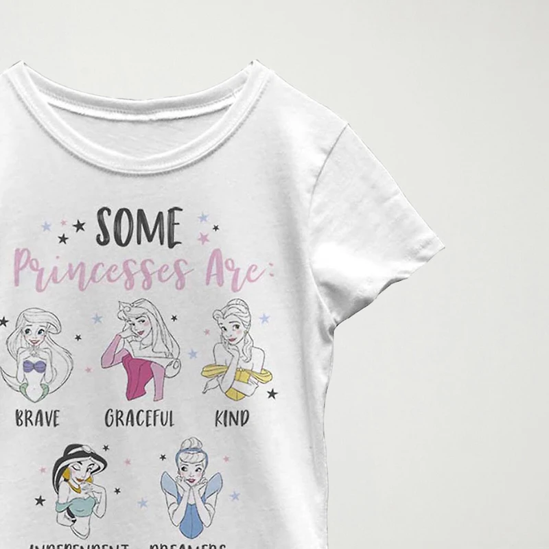 Disney Little & Big Kid Girls Crew Neck Short Sleeve Regular Fit Princess Graphic T-Shirt