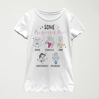 Disney Little & Big Kid Girls Crew Neck Short Sleeve Regular Fit Princess Graphic T-Shirt