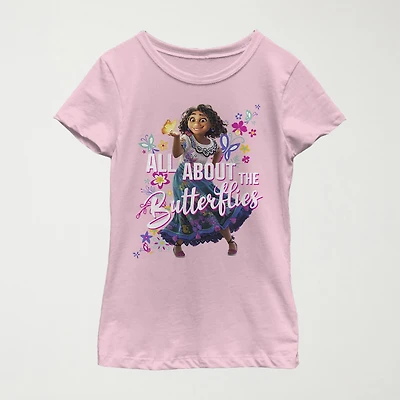 Disney Little & Big Kid Girls Crew Neck Short Sleeve Regular Fit Encanto Graphic T-Shirt