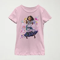 Disney Little & Big Kid Girls Crew Neck Short Sleeve Regular Fit Encanto Graphic T-Shirt