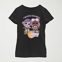 Little & Big Kid Girls Crew Neck Short Sleeve Regular Fit LOL Graphic T-Shirt