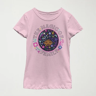 Disney Little & Big Kid Girls Crew Neck Short Sleeve Regular Fit Encanto Graphic T-Shirt