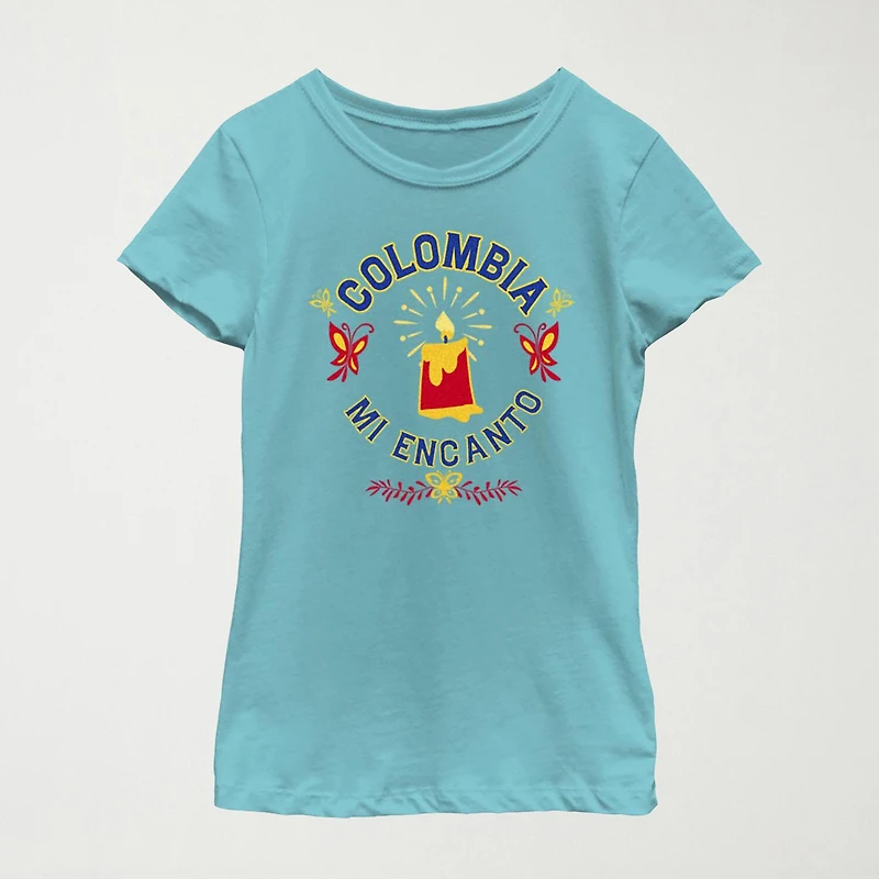 Disney Little & Big Kid Girls Crew Neck Short Sleeve Regular Fit Encanto Graphic T-Shirt