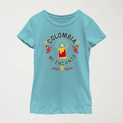 Disney Little & Big Kid Girls Crew Neck Short Sleeve Regular Fit Encanto Graphic T-Shirt