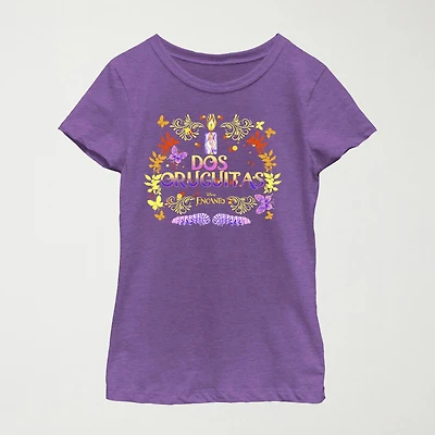 Disney Little & Big Kid Girls Crew Neck Short Sleeve Regular Fit Encanto Graphic T-Shirt