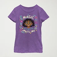 Disney Little & Big Kid Girls Crew Neck Short Sleeve Regular Fit Encanto Graphic T-Shirt