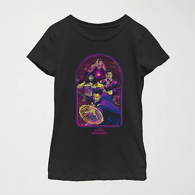 Little & Big Kid Girls Crew Neck Short Sleeve Regular Fit Doctor Strange Graphic T-Shirt