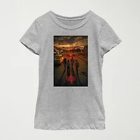 Little & Big Kid Girls Crew Neck Short Sleeve Regular Fit Stranger Things Graphic T-Shirt