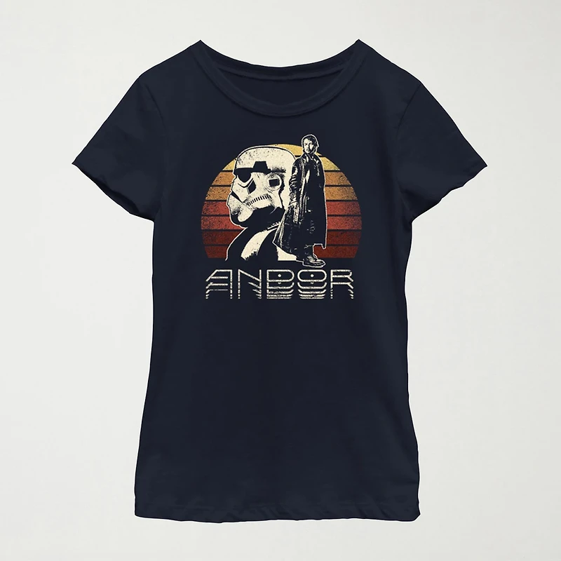 Andor Little & Big Kid Girls Crew Neck Short Sleeve Regular Fit Star Wars Graphic T-Shirt