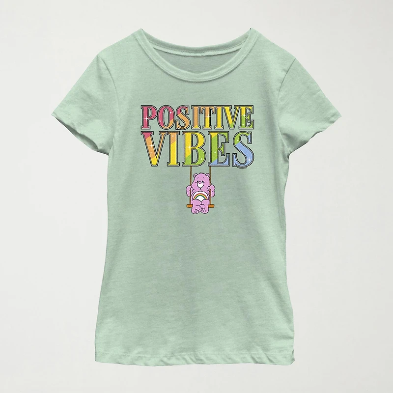Little & Big Kid Girls Crew Neck Short Sleeve Regular Fit Care Bears Graphic T-Shirt