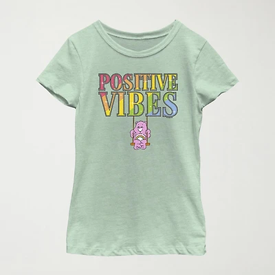 Little & Big Kid Girls Crew Neck Short Sleeve Regular Fit Care Bears Graphic T-Shirt