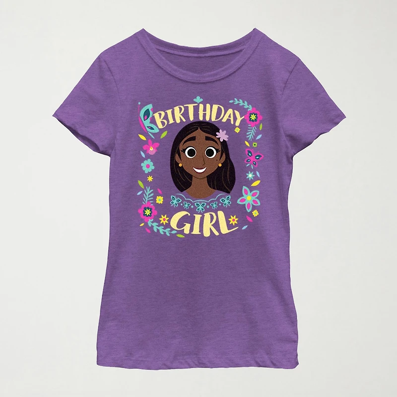 Disney Little & Big Kid Girls Crew Neck Short Sleeve Regular Fit Encanto Graphic T-Shirt