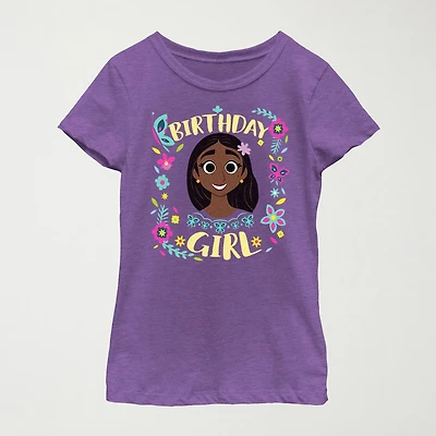 Disney Little & Big Kid Girls Crew Neck Short Sleeve Regular Fit Encanto Graphic T-Shirt
