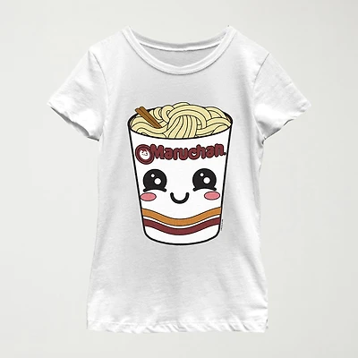 Maruchan Little & Big Kid Girls Crew Neck Short Sleeve Regular Fit Graphic T-Shirt
