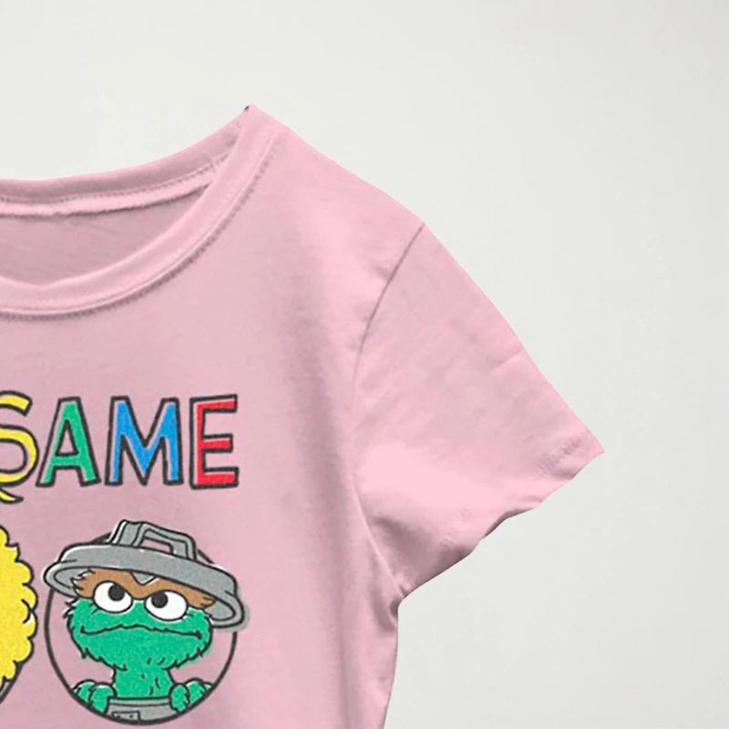 Little & Big Kid Girls Crew Neck Short Sleeve Regular Fit Sesame Street Graphic T-Shirt