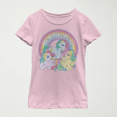 Little & Big Kid Girls Crew Neck Short Sleeve Regular Fit My Pony Graphic T-Shirt