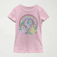 Little & Big Kid Girls Crew Neck Short Sleeve Regular Fit My Pony Graphic T-Shirt