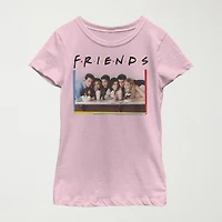 Little & Big Kid Girls Crew Neck Short Sleeve Regular Fit Friends Graphic T-Shirt