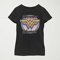 Little & Big Kid Girls Crew Neck Short Sleeve Regular Fit DC Comics Wonder Woman Graphic T-Shirt