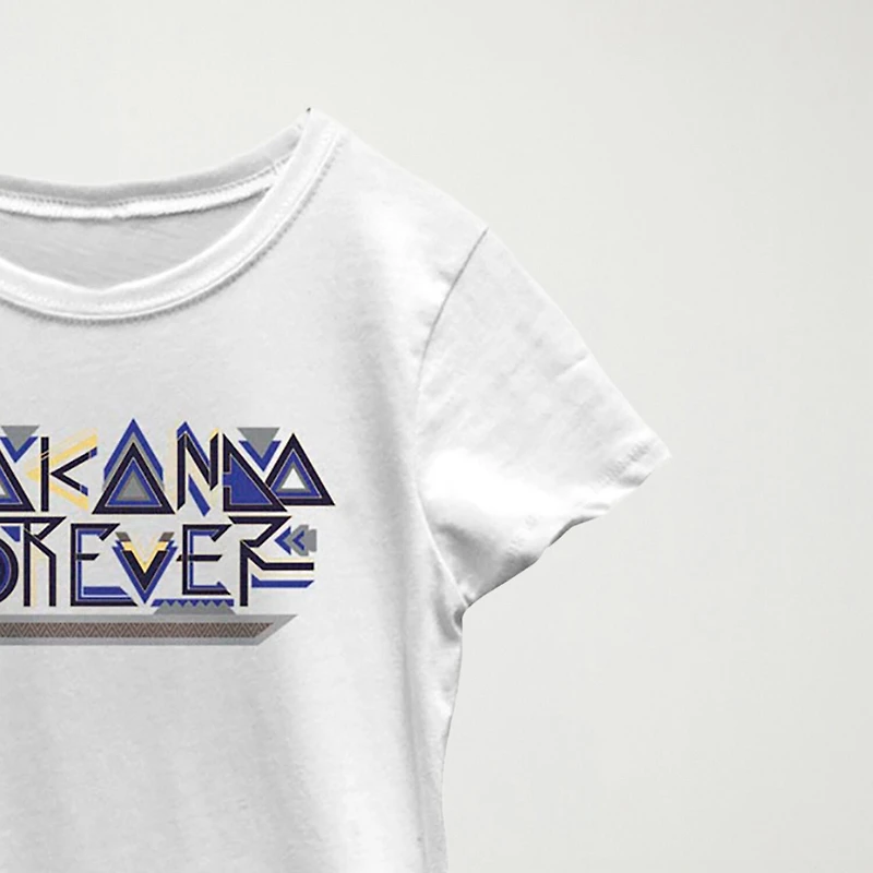 Little & Big Kid Girls Crew Neck Short Sleeve Classic Fit Black Panther Graphic T-Shirt