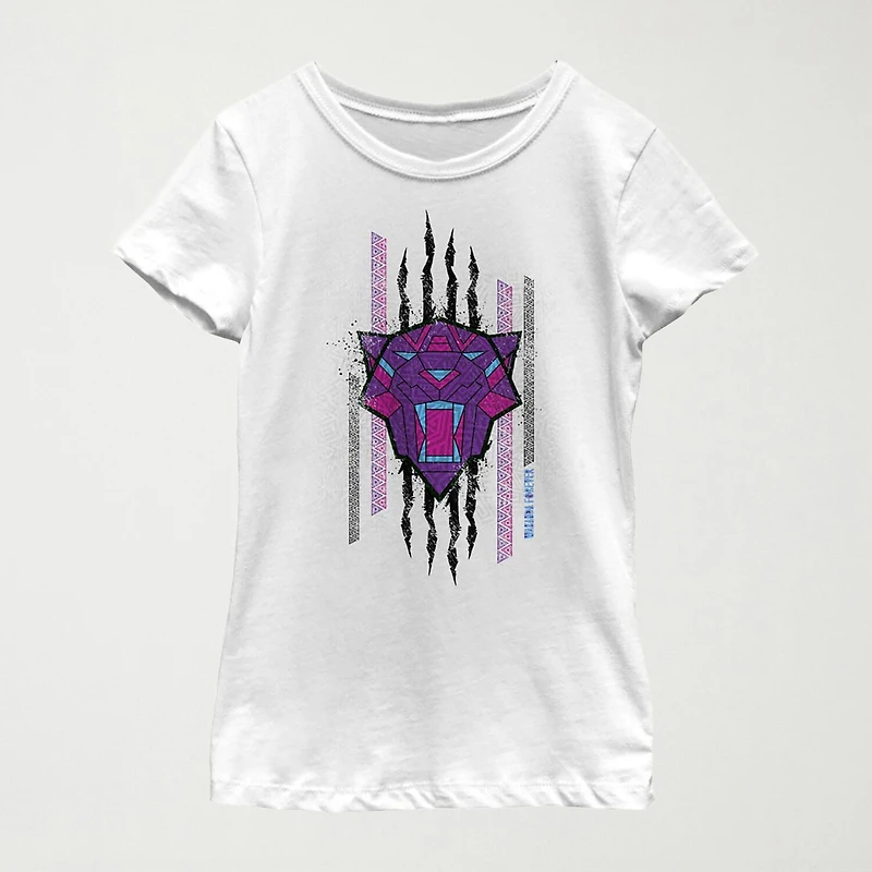 Little & Big Kid Girls Crew Neck Short Sleeve Classic Fit Black Panther Graphic T-Shirt