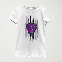 Little & Big Kid Girls Crew Neck Short Sleeve Classic Fit Black Panther Graphic T-Shirt