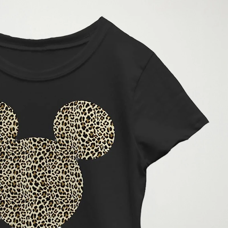 Disney Little & Big Kid Girls Crew Neck Short Sleeve Regular Fit Mickey Mouse Graphic T-Shirt