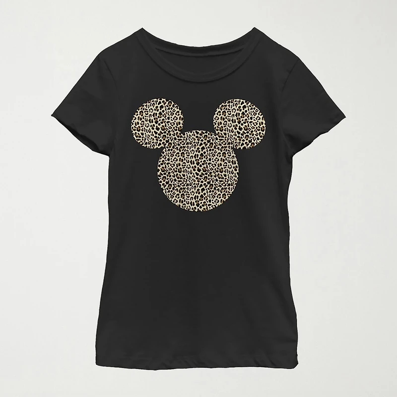 Disney Little & Big Kid Girls Crew Neck Short Sleeve Regular Fit Mickey Mouse Graphic T-Shirt