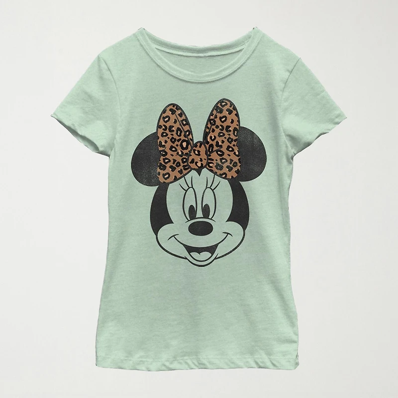 Disney Little & Big Kid Girls Crew Neck Short Sleeve Regular Fit Minnie Mouse Graphic T-Shirt