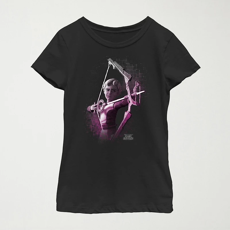Omega Bow Little & Big Kid Girls Crew Neck Short Sleeve Slim Fit Star Wars Graphic T-Shirt